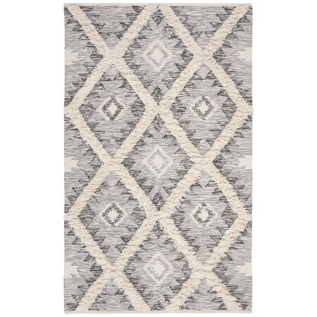 Safavieh Hand Woven 8 x 10 ft. Kenya Contemporary RugCharcoal & Ivory Rectangle KNY455H-8